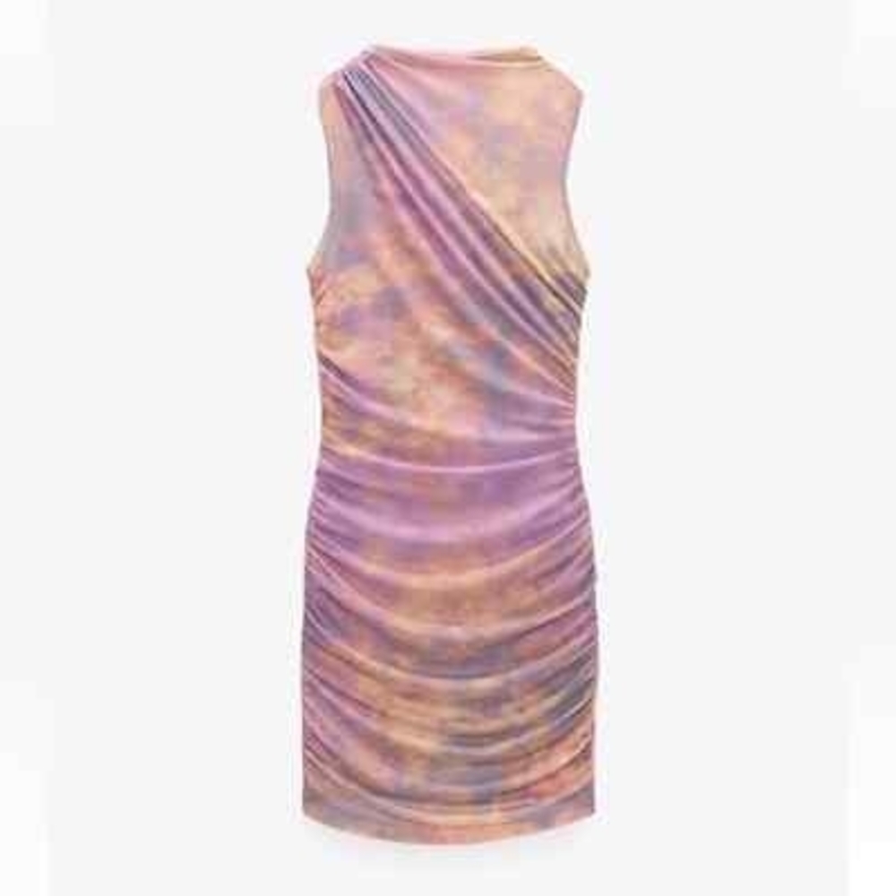 Zara Women's Pink and Orange Dress - Picture 4 of 9